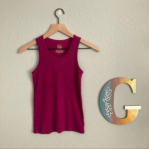 Magenta Faded Glory Ribbed Tank Top